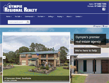 Tablet Screenshot of gympieregionalrealty.com.au